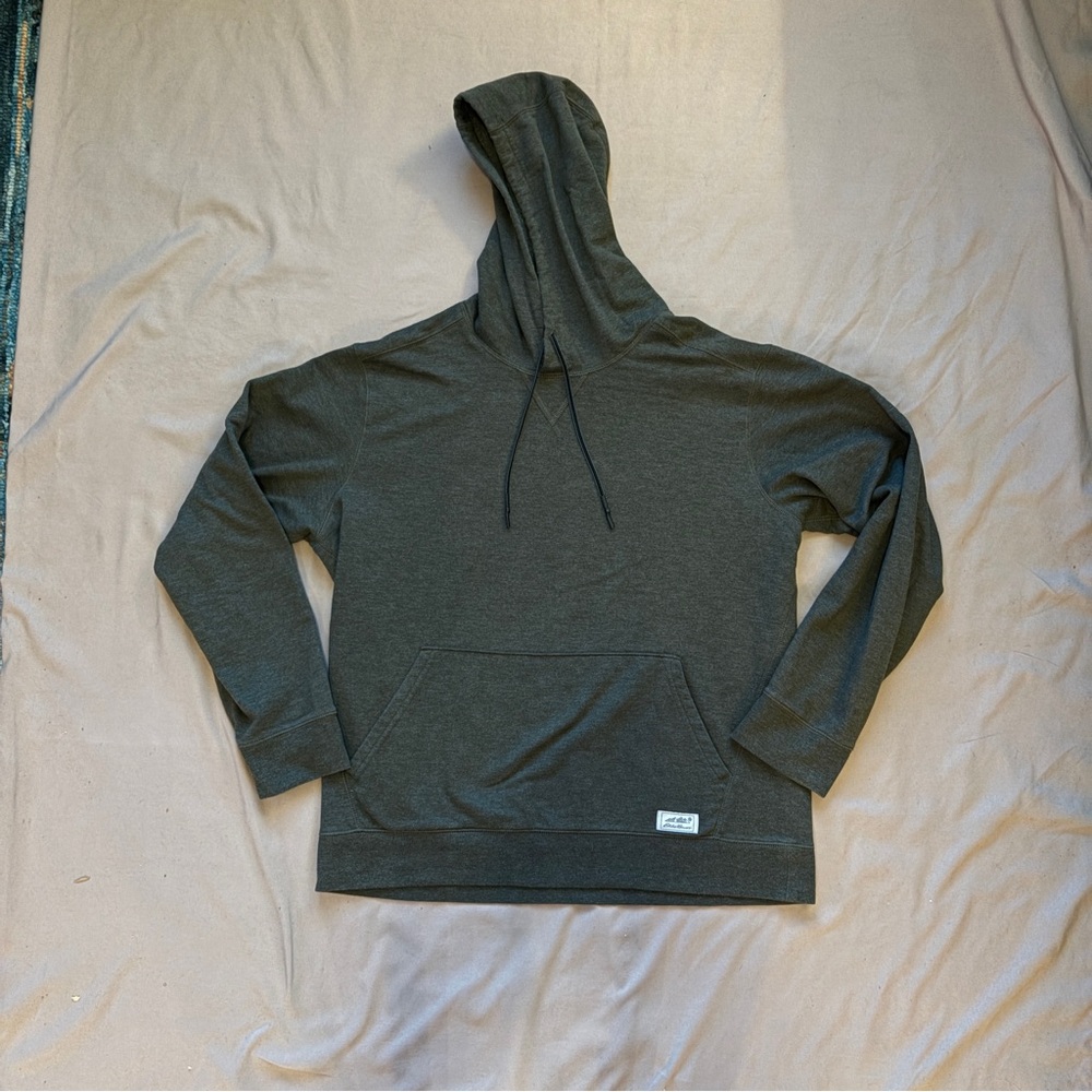 Eddie Bauer Men’s L Charcoal Hoodie – Small Flaw
